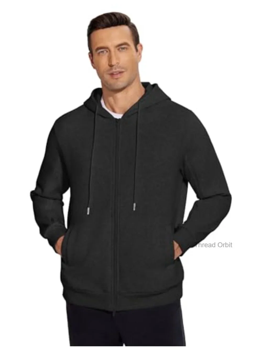 Heavyweight Cotton Full-Zip Sweatshirt with Arm Zipper Dialysis Access, Relaxed